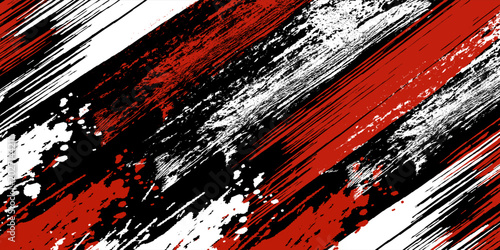 Schilderij op canvas black white and red grunge texture background. eps 10