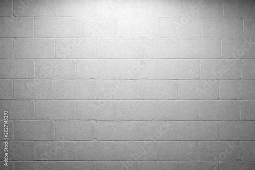 Rough gray cinderblock wall painted backdrop illuminated by high key lighting copy space