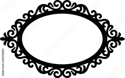 Tableau sur toile Elegant Gold Oval Frame