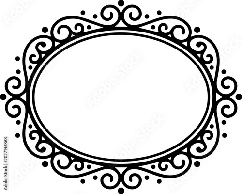 Fotografie Elegant Gold Oval Frame
