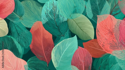 Delicate seamless leaf and floral background with organic abstract botanical elements in minimalist vector design for stationery and fabric printing
