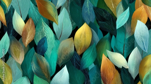 Delicate seamless leaf and floral background with organic abstract botanical elements in minimalist vector design for stationery and fabric printing