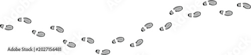 Footprint Trail Path Vector Illustration Walking Shoe Prints Minimal Track Design Isolated on Transparent Background