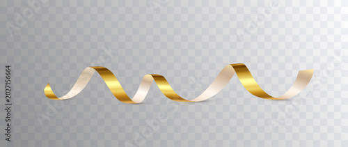 Tableau sur toile Gold serpentine isolated on transparent background