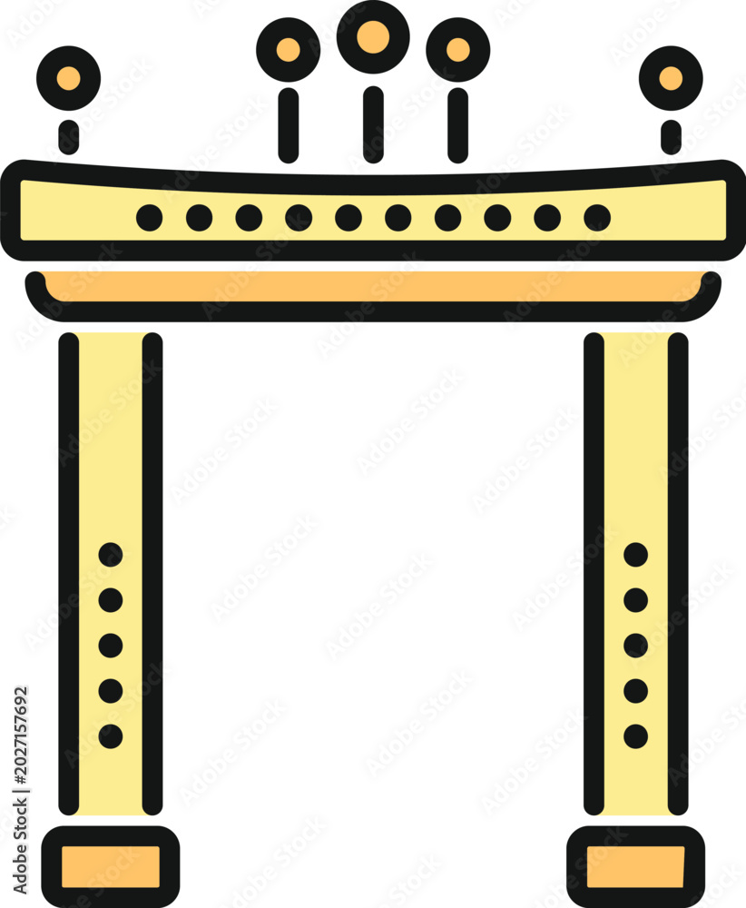 Fototapeta premium Triumphal arch outline displaying historical architecture flat icon