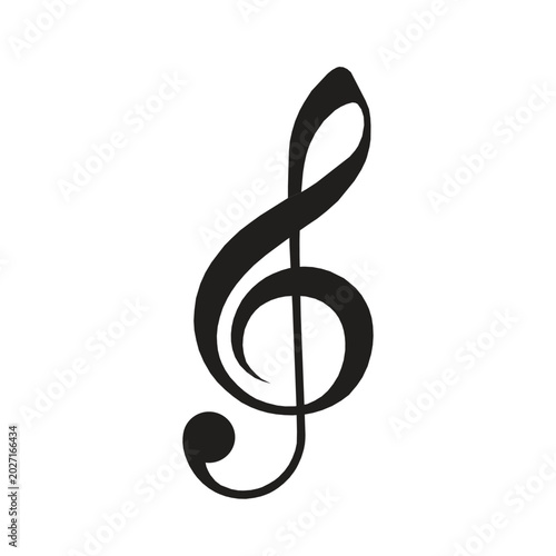 treble clef on white background