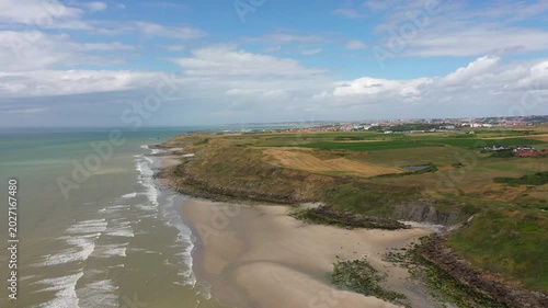Aerial View of La Grande Crevasse Cove in Equihen-Plage, Côte d’Opale, France