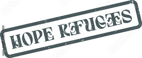 Foto Distressed rubber stamp effect highlighting the urgent plea Hope Refugees for su