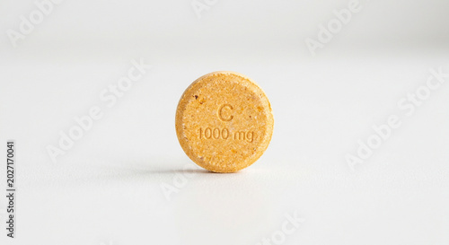 Vitamin c Tablet on a white background