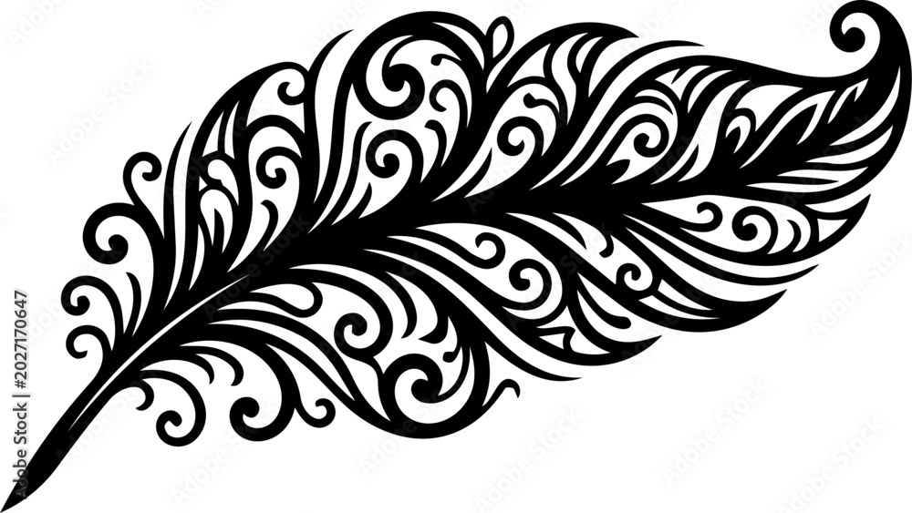 Fototapeta premium Elegant Feather Icon Vector