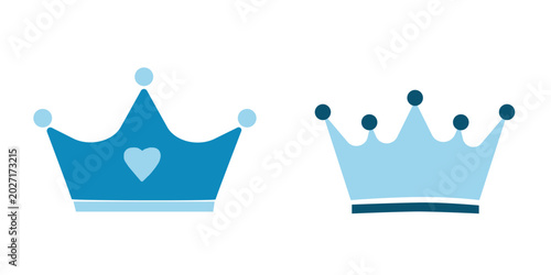 Foto Blue crown icon set for Best Dad design, Father's Day cards
