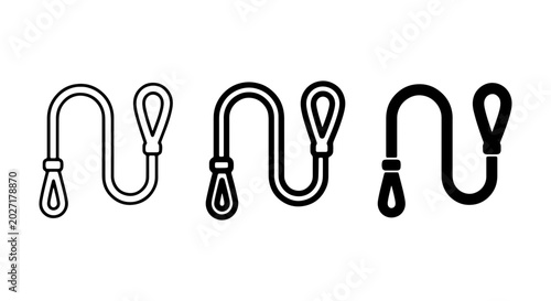 Dog Leash Icons, Pet Walking Leads, Animal Control Accessories, Vector Set
