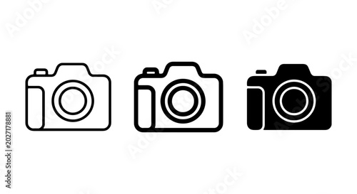 Camera Icons Set, Photography Equipment Vector Graphics, Digital Imaging Tools