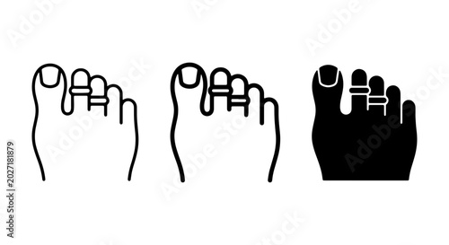 Tablou pe pânză Toe Rings Vector Icons, Foot Jewelry Set, Pedicure Accessory Graphics