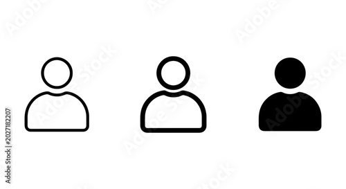 User Icons Set, Person Symbols, Silhouette Graphics, Simple Human Outline