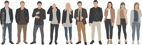 Φωτογραφία Vector illustration of diverse group of professional people standing together in