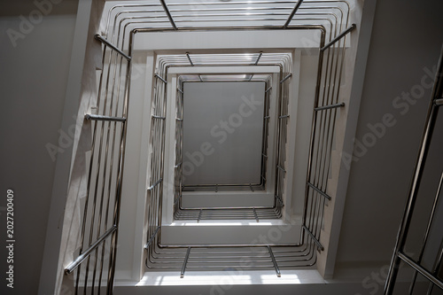 Top View of Spiral Staircase Interior Architecture