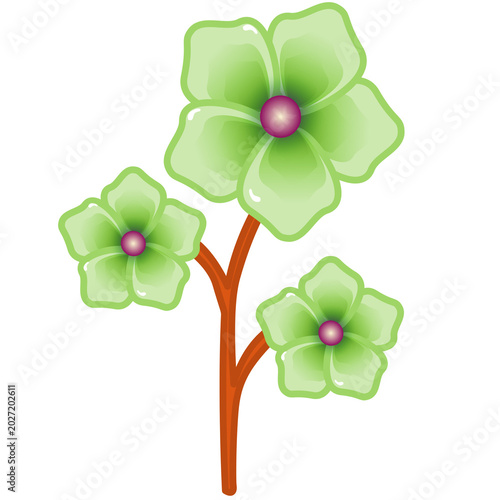 green flowers design