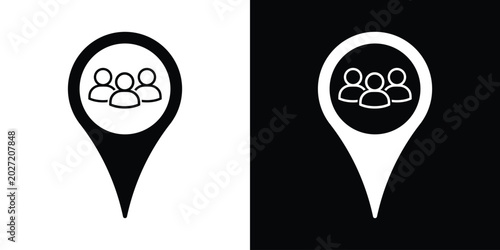 Slika na platnu People location pointer icon set