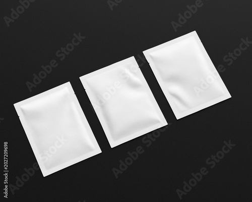 White Cosmetic Sachet Mockup.