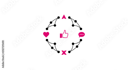 Social media like icons circle.