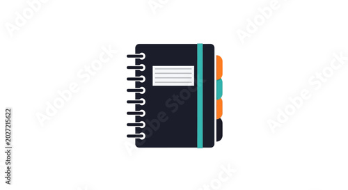 Spiral Bound Notebook With Colorful Tabs.