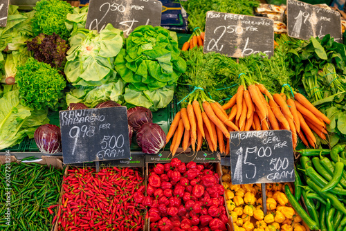  fresh vegetables at the market