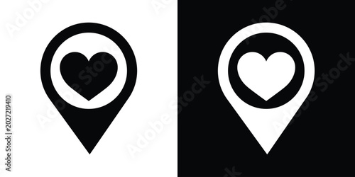 Konstfotografi Heart symbol inside a map pointer