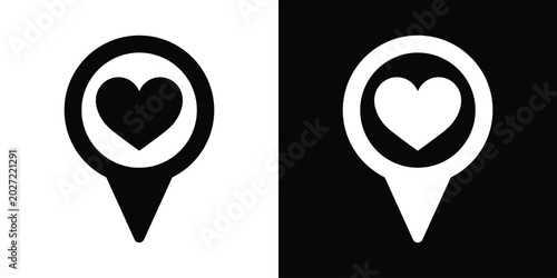 Konstfotografi Heart symbol inside a map pointer