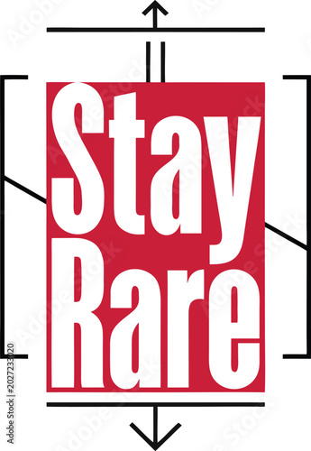 Stay Rare Modern Typography T Shirt Vector Design with Minimal Geometric Streetwear Style