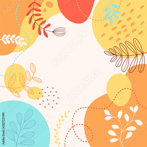 Design banner frame flower spring background with beautiful.
