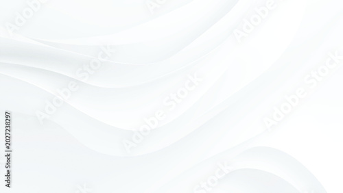 Foto White wavy abstract background with smooth curves and light gray shadows