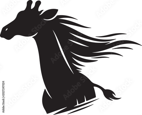 Tableau sur toile Vector silhouette of a giraffe