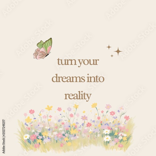 floral greeting card with quotes