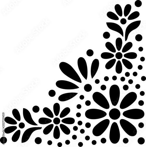 Elegant Floral Corner Border Design with Botanical Flourishes
