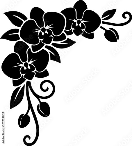 Elegant Floral Corner Border Design with Botanical Flourishes