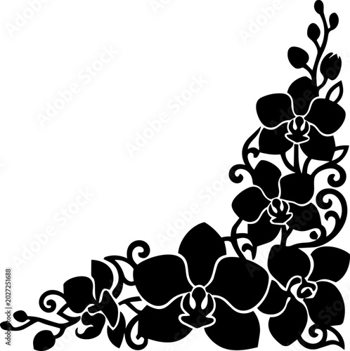 Elegant Floral Corner Border Design with Botanical Flourishes