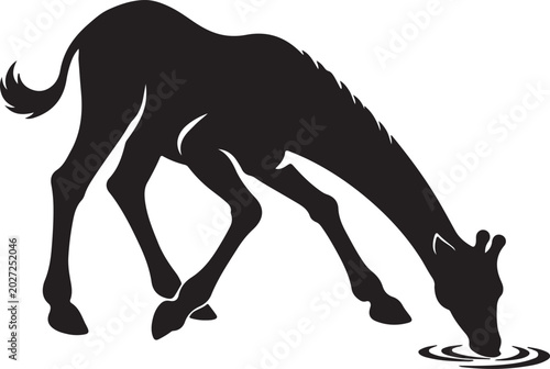 Photos Vector silhouette of a giraffe