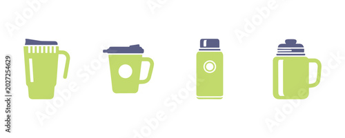 Φωτογραφία Minimal vacuum flask vector symbols with clean and modern outlines
