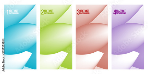 Abstract Fluid Wave Vertical Banner Set with Soft 3D Gradient Curve Backgrounds