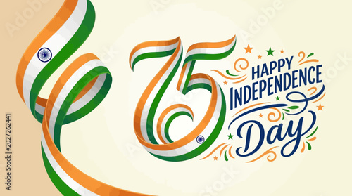Bild auf Leinwand Celebrates seventy five years of independence for the nation india