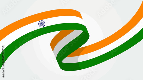 Billede på lærred Waving ribbon with national flag of india for patriotic designs, indian holidays, cultural events, banners, and social media graphics