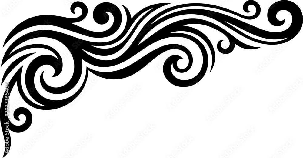 Fototapeta premium Elegant Abstract Wave Corner Border