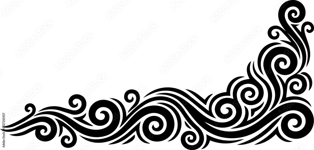 Fototapeta premium Elegant Abstract Wave Corner Border