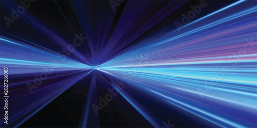 Obraz na płótnie Abstract blue and purple light streaks zooming through space with abstract backg