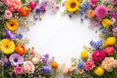 varied multicolored flowers...