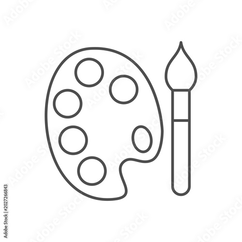 Painting palette line outline icon