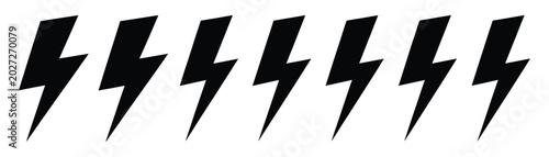 Fotografija Lightning bolt thunderbolt symbols representing electric power, energy charge, a