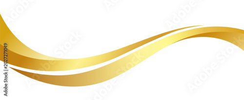Fotografie Golden stripe swoosh tail wave, curve swish flow