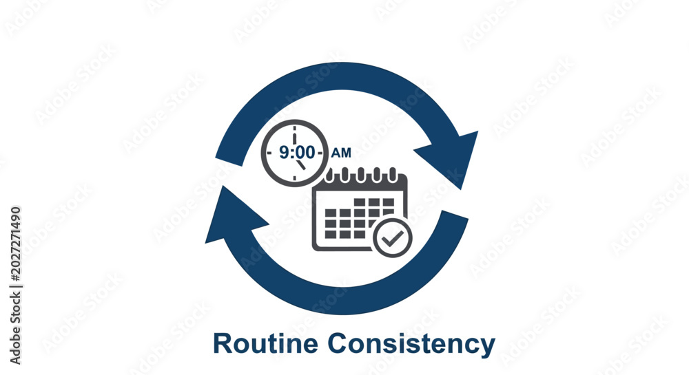 Foto Routine Consistency Daily Schedule Concept.